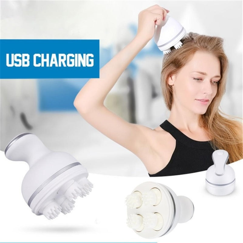 Scalp Massager — Electric Meridian Massage with 4 Moveable Clusters