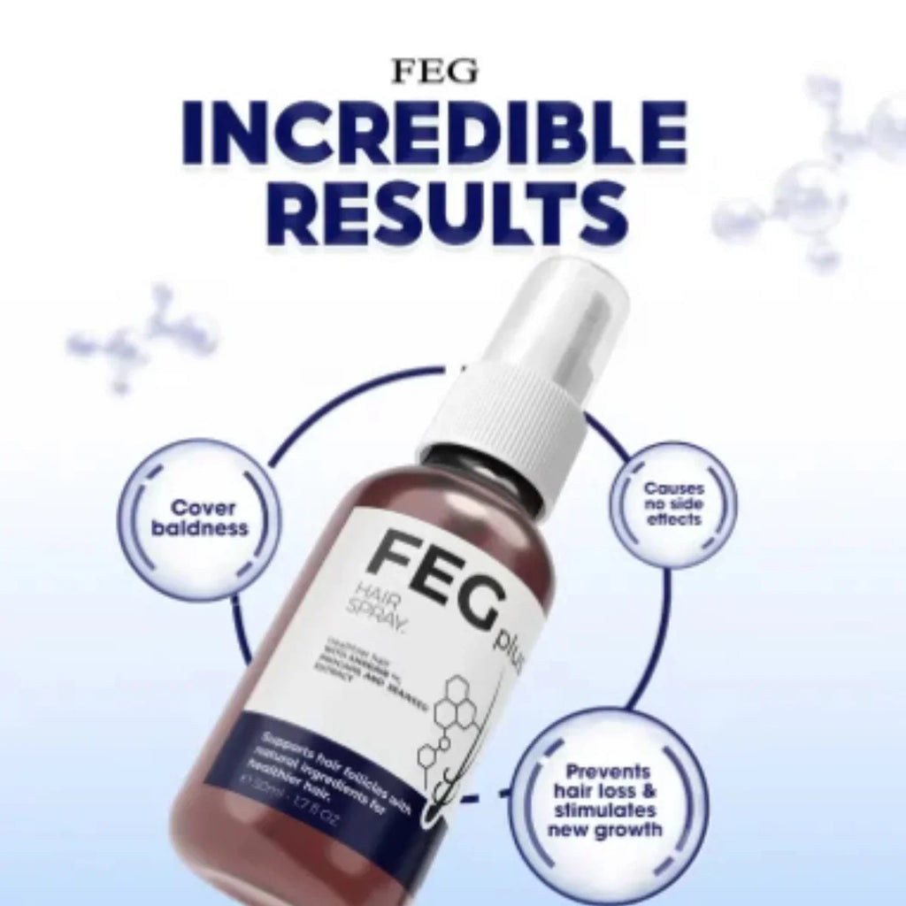 FEG Plus Hair Growth Spray 50ml + Derma Roller 0.5mm for Hair & Skin (2 IN 1 Hair Growth Bundle)