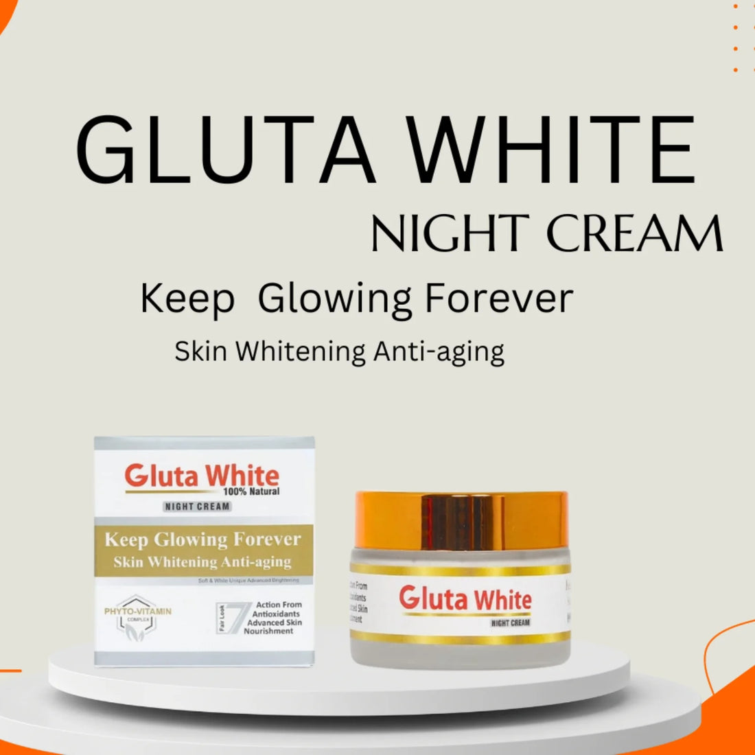 Gluta White Day & Night Cream | Whitening | Anti-Aging | 50g