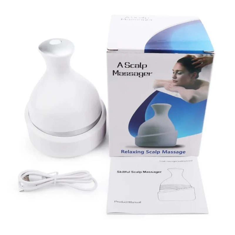 Scalp Massager — Electric Meridian Massage with 4 Moveable Clusters