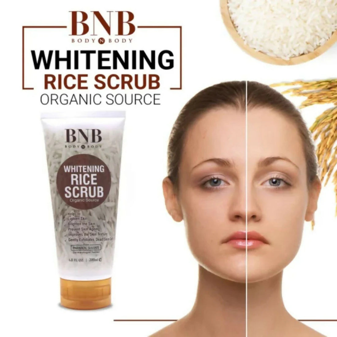 BNB Rice Extract Bright & Glow Kit – 3 in 1 Whitening, Brightening & Glow Facial for Girls and Women
