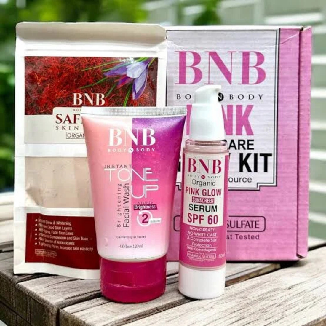 BNB Pink Face Glow Kit | Tone Up Wash | Mask | SPF | 3-in-1